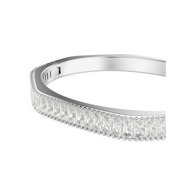 Bracelet jonc Swarovski Matrix en métal rhodié et cristaux Swarovski, taille S