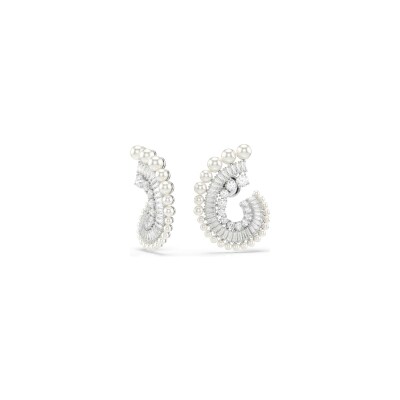 Boucles d'oreilles pendantes Swarovski x Ariana Grande en métal rhodié et cristaux Swarovski