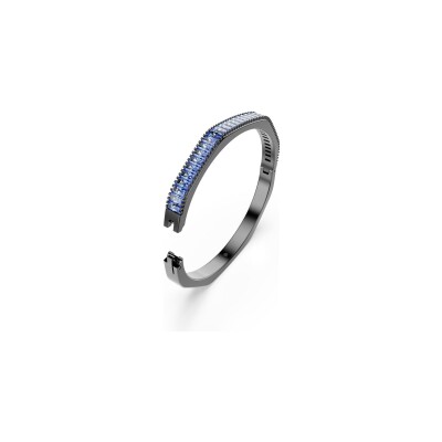 Bracelet jonc Swarovski Matrix en métal plaqué ruthénium et cristaux Swarovski, taille L