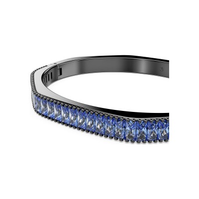 Bracelet jonc Swarovski Matrix en métal plaqué ruthénium et cristaux Swarovski, taille L