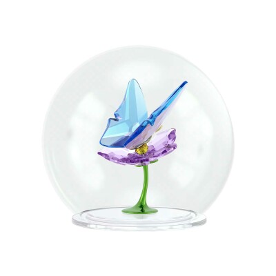 Décoration Swarovski Idyllia Boule de Verre Papillon et Fleur en métal, laque et cristaux Swarovski