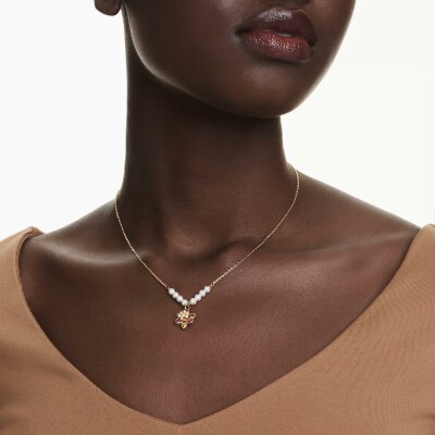Collier Swarovski Idyllia en métal doré à l'or, cristaux Swarovski  et perles de cristal