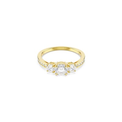 Bague Swarovski Stilla Attract en métal doré et cristaux Swarovski, taille 52