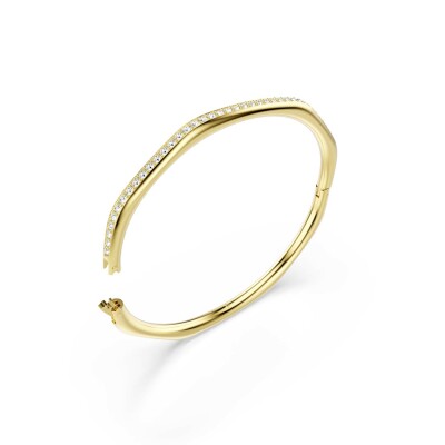 Bracelet Jonc Swarovski Dextera en métal doré et cristaux Swarovski, taille M