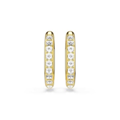 Anneaux d'oreilles Swarovski Dextera en métal doré et cristaux Swarovski