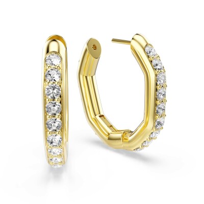 Anneaux d'oreilles Swarovski Dextera en métal doré et cristaux Swarovski