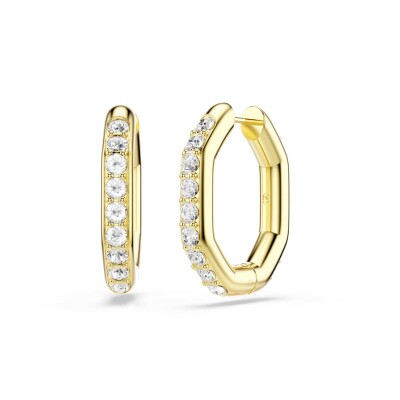Anneaux d'oreilles Swarovski Dextera en métal doré et cristaux Swarovski