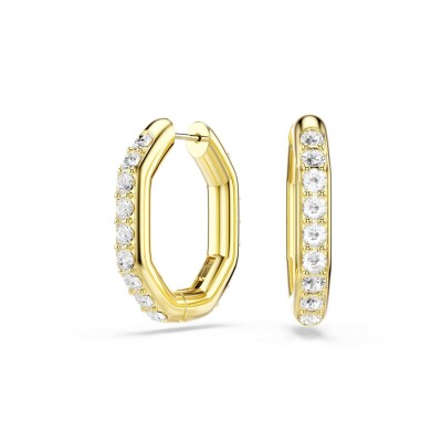Anneaux d'oreilles Swarovski Dextera en métal doré et cristaux Swarovski