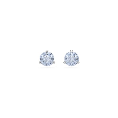 Boucles d'oreilles Swarovski Solitaire en métal rhodié et cristaux Swarovski
