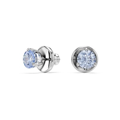 Boucles d'oreilles Swarovski Solitaire en métal rhodié et cristaux Swarovski