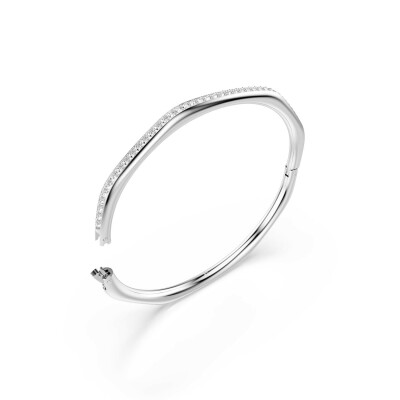 Bracelet Jonc Swarovski Dextera en métal rhodié et cristaux Swarovski, taille M