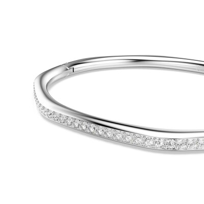 Bracelet Jonc Swarovski Dextera en métal rhodié et cristaux Swarovski, taille M