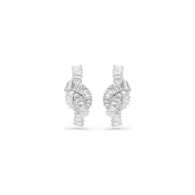 Boucles d'oreilles Swarovski Matrix en métal rhodié et oxyde de zirconium