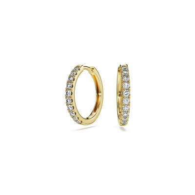 Anneaux d'oreilles Swarovski Eternity en or jaune et diamant de synthèse