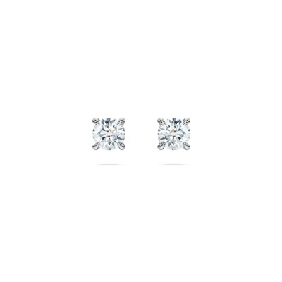Clous d'oreilles Swarovski Eternity en argent et diamant de synthèse