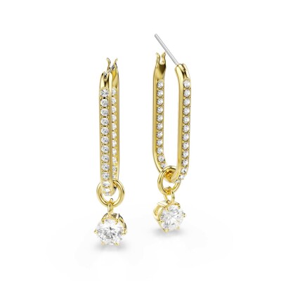 Pendants d'oreilles Swarovski Constella en métal doré et cristaux Swarovski