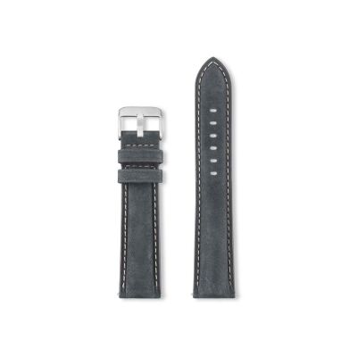 Bracelet montre Rochet Mustang en cuir gris anthracite - 20mm