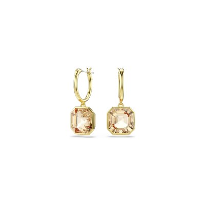 Pendants d'oreilles Swarovski Millenia en métal doré et cristaux Swarovski