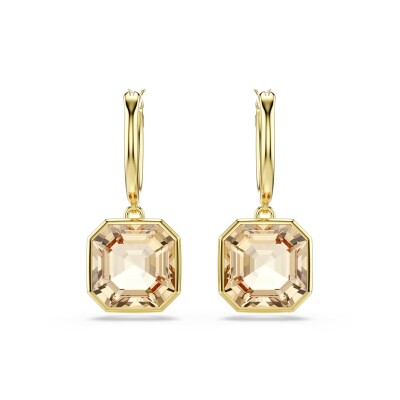 Pendants d'oreilles Swarovski Millenia en métal doré et cristaux Swarovski