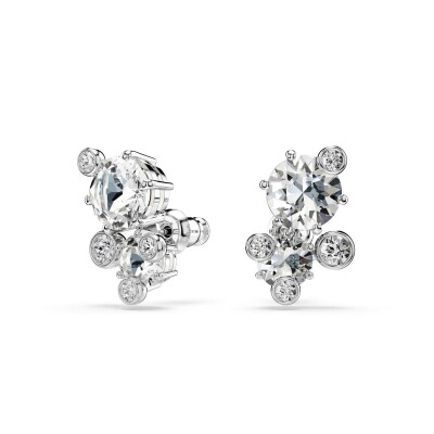 Clous d'oreilles Swarovski Constella en métal rhodié et cristaux Swarovski