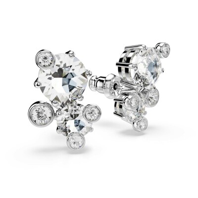 Clous d'oreilles Swarovski Constella en métal rhodié et cristaux Swarovski