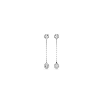 Pendants d'oreilles Swarovski Una Angelic en métal rhodié et cristaux Swarovski