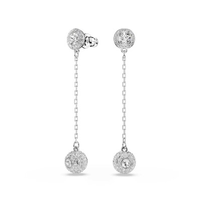 Pendants d'oreilles Swarovski Una Angelic en métal rhodié et cristaux Swarovski