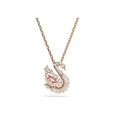 Collier Swarovski Swan en métal doré à l'or rose et oxyde de zirconium