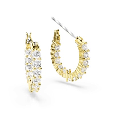 Anneaux d'oreilles  Swarovski Matrix Vittore en métal doré et cristaux Swarovski