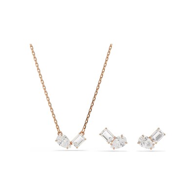 Parure Swarovski Mesmera en métal doré à l'or rose et oxyde de zirconium