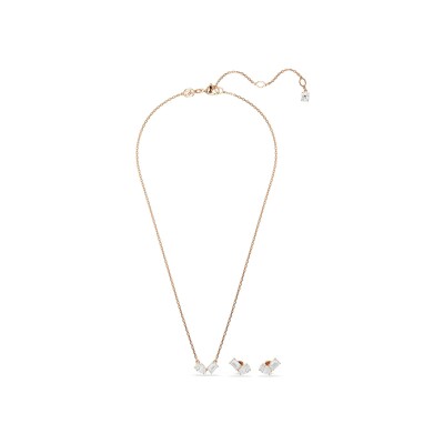 Parure Swarovski Mesmera en métal doré à l'or rose et oxyde de zirconium