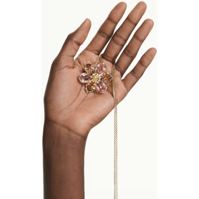 Collier et broche Swarovski Idyllia en métal doré à l'or et cristaux Swarovski