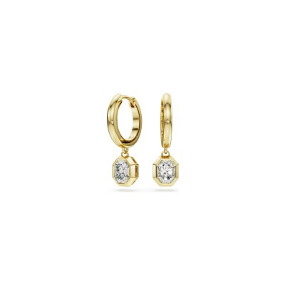 Pendants d'oreilles Swarovski Octagon en or jaune et diamant de synthèse
