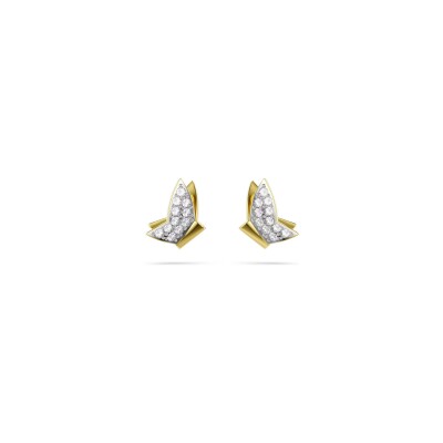 Clous d'oreilles Swarovski en cristaux Swarovski et métal doré