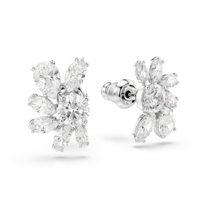 Clous d'oreilles Swarovski Mesmera en métal rhodié et cristaux Swarovski