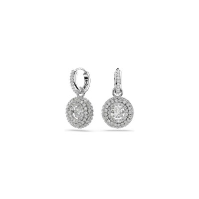 Boucles d'oreilles pendantes Swarovski Sublima en cristaux Swarovski, métal rhodié et oxyde de zirconium