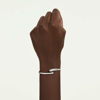 Bracelet jonc Swarovski Classica en argent et oxyde de zirconium, taille M