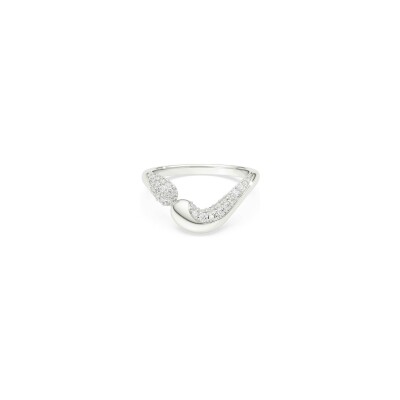 Bague ouverte Swarovski Classica en argent et oxyde de zirconium, taille 55