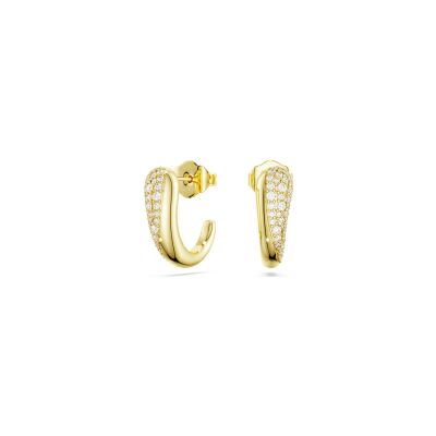Boucles d'oreilles créoles Swarovski Classica en argent, métal doré et oxyde de zirconium