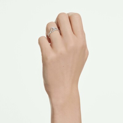 Bague Swarovski Classica en argent et oxyde de zirconium, taille 55