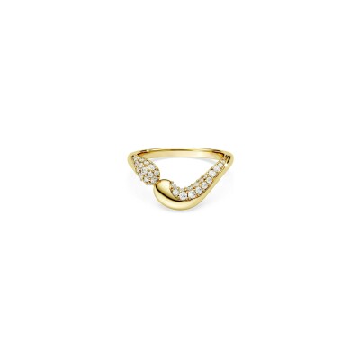 Bague ouverte Swarovski Classica en argent, métal doré et oxyde de zirconium, taille 55