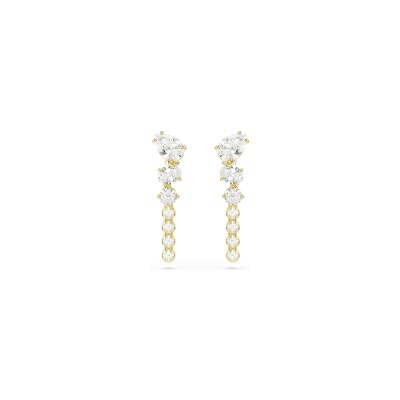 Boucles d'oreilles pendantes Swarovski Mesmera en métal doré et oxyde de zirconium