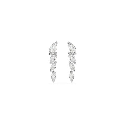 Boucles d'oreilles pendantes Swarovski Mesmera en métal rhodié et oxyde de zirconium