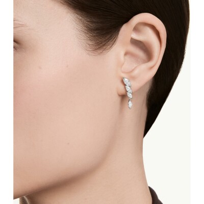 Boucles d'oreilles pendantes Swarovski Mesmera en métal rhodié et oxyde de zirconium
