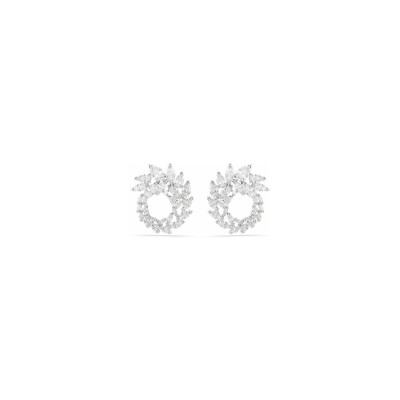 Boucles d'oreilles créoles Swarovski Mesmera en métal rhodié et oxyde de zirconium