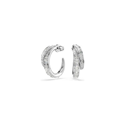 Boucles d'oreilles créoles Swarovski The Vienna Collection en métal rhodié et oxyde de zirconium