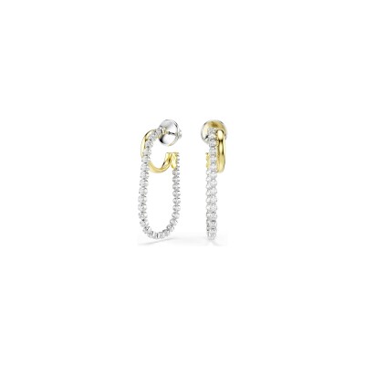 Boucles d'oreilles créoles Swarovski Hyperbola en métal doré et oxyde de zirconium