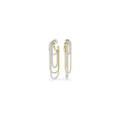 Boucles d'oreilles créoles Swarovski Hyperbola en cristaux Swarovski, métal doré et oxyde de zirconium