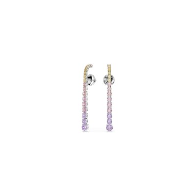 Pendants d'oreilles Swarovski Matrix en métal rhodié et oxyde de zirconium