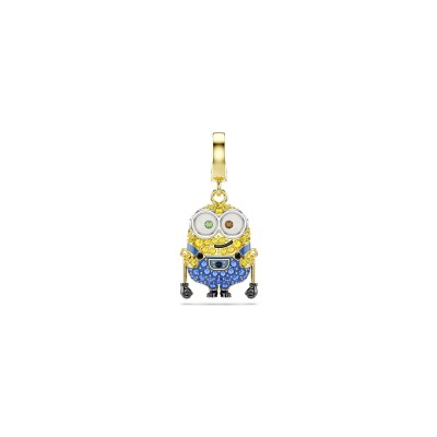 Charm Swarovski Minions en métal doré à l'or et cristaux Swarovski